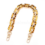 Transparent Acrylic and CCB Plastic Chains Bag Handles, with Alloy Spring Gate Ring & Swivel Clasps, for Bag Straps Replacement Accessories, Champagne Yellow, 45.5cm(AJEW-BA00080)