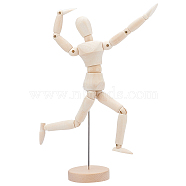 Unfinished Blank Wooden Puppet, for DIY Hand Painting Crafts, Antique White, 215x58x55.5mm(DIY-WH0163-92C)