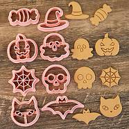 Halloween Plastic Cookie Candy Food Cutters Molds, for DIY, Kitchen, Baking, Kids Birthday Party Supplies Favors, Mixed Shapes, 37~47.5x49~67x11mm, 8pcs/set(DIY-K080-09)