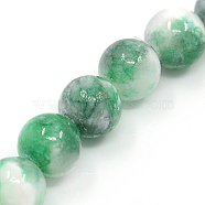 Natural Persian Jade Beads Strands, Dyed, Round, Sea Green, 6mm, Hole: 1mm, about 62pcs/strand, 16 inch(G-D434-6mm-28)