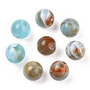 Acrylic Beads, Imitation Gemstone Style, Round, Sienna, 8x7.5mm, Hole: 1.6mm, about 1850pcs/500g(OACR-S029-060B-02)