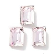 Glass Rhinestone Cabochons, Point Back & Back Plated, Faceted, Rectangle, Light Peach, 14x10x5.5mm(RGLA-G020-01A-D508)