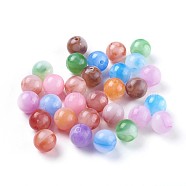 Acrylic Imitation Jade Beads, Round, Mixed Color, 11.5x11mm, Hole: 2mm, about 520pcs/500g(MACR-E025-25-12mm)