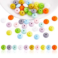 100Pcs 12MM Silicone Abacus Beads Silicone Beads Bulk Colorful Spacer Beads Silicone Bead Kit for Keychains Bracelets Necklaces DIY Crafts Making, Mixed Color, 12mm, Hole: 2mm(JX320A)