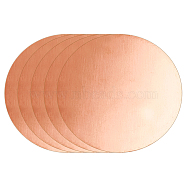 Brass Sheet, Brass Disc, Flat Round, Rose Gold, 60x0.8mm, 5pcs/bag(DIY-OC0010-48B-RG)