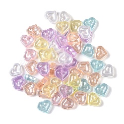 Transparent Acrylic Beads, Heart, Mixed Color, 13x15x5mm, Hole: 1.8mm, 500pcs/500g(OACR-S135-01)