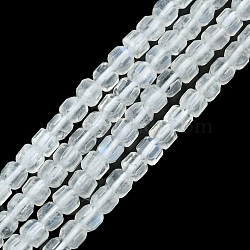 Natural Rainbow Moonstone Beads Strands, Faceted, Cube, 3x3x3mm, Hole: 0.6mm, about 131pcs/strand, 15.35 inch(39cm)(G-F748-Z01-01)