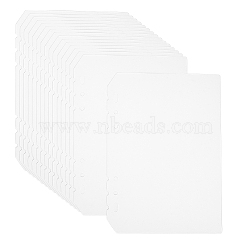 A5 PP Plastic Binder Index Divider Sheets, Divider for 6 Ring Binder Notebook, Frosted, Rectangle, Ghost White, 215x150x0.6mm, Hole: 4.7mm(FIND-WH0037-04)