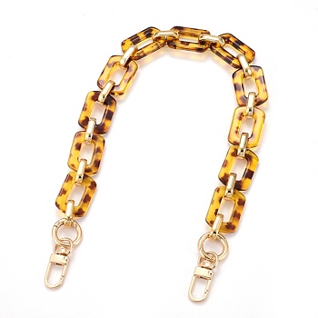 Transparent Acrylic and CCB Plastic Chains Bag Handles, with Alloy Spring Gate Ring & Swivel Clasps, for Bag Straps Replacement Accessories, Champagne Yellow, 45.5cm