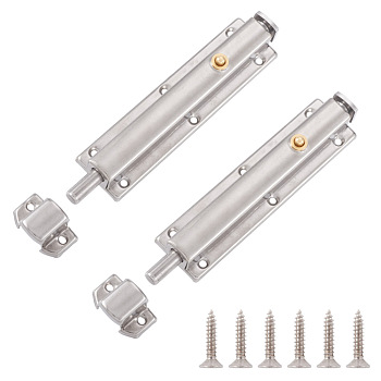 304 Stainless Steel Spring Locks Set, with Screws, Stainless Steel Color, 20~144x31~32x18~20mm, Hole: 3~3.5mm