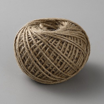 Handmade Hessian Rope, Jute Twisted Cords, for DIY Craft, Tan, 2mm, about 54.68 Yards(50m)/Roll