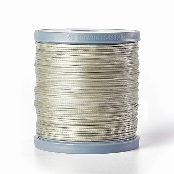 Waxed Polyester Cord, Micro Macrame Cord, Bracelets Making Cord, for Leather Projects, Handcraft, Bookbinding, Flat, Antique White, 0.8x0.2mm, about 164.04 yards(150m)/roll