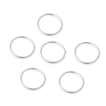 Brass Round Rings, Soldered Jump Rings, Closed Jump Rings, Cadmium Free & Lead Free, Silver Color Plated, 18 Gauge, 10x1mm, Inner Diameter: 8mm, Hole: 8mm