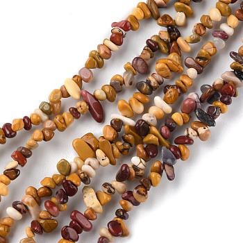Natural Mookaite Beads Strands, Chip, 1.5~4.5x3~13x2.5~8mm, Hole: 0.6mm, 30.94~31.97 inch(78.6~81.2cm)