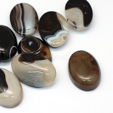29mm Black Oval Banded Agate Cabochons