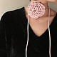 Fabric Rose Tie Choker Necklaces for Women(NJEW-Z022-01L)-1