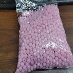 Transparent Acrylic Beads, Faceted ,Round, Pearl Pink, 8mm, Hole: 1mm, about 1800pcs/500g(DB8MM04-1)