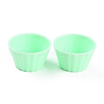 Mini Plastic Simulated Egg Tart Cup, Miniature Landscape Kitchen Model Dollhouse Accessories Decorations, Spring Green, 37x21mm(DJEW-C005-02D)