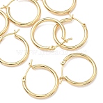 SHEGRACE Brass Hoop Earrings, Cadmium Free & Nickel Free & Lead Free, Real 18K Gold Plated, 24x20x2mm(XGR0020G-68G)