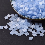 MIYUKI TILA Beads, Japanese Seed Beads, 2-Hole, (TL2562) Silk Pale Blue, 5x5x1.9mm, Hole: 0.8mm, about 590pcs/50g(SEED-X0054-TL2562)