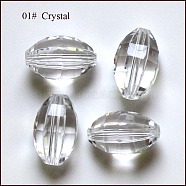 Imitation Austrian Crystal Beads, Grade AAA, Faceted, Oval, Clear, 6x9.5mm, Hole: 0.7~0.9mm(SWAR-F056-9x6mm-01)