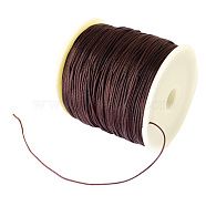 Braided Nylon Thread, Chinese Knotting Cord Beading Cord for Beading Jewelry Making, Coconut Brown, 0.8mm, about 100yards/roll(NWIR-R006-0.8mm-738)