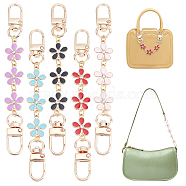 Elite 1 Sets Zinc Alloy Enamel Mobile Straps, with Alloy Swivel Lobster Claw Clasp, Flower, Mixed Color, 133mm, 5pcs/set(FIND-PH0007-05)