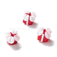 Handmade Lampwork Beads, Gift Box, for Christmas, Red, 10~13x11~13x11~13mm, Hole: 2~3mm(LAMP-I025-04A)