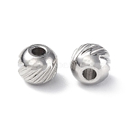 201 Stainless Steel Beads, Rondelle, Stainless Steel Color, 5x4mm, Hole: 1.6mm(STAS-G298-02B-P)