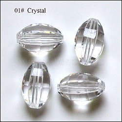Imitation Austrian Crystal Beads, Grade AAA, Faceted, Oval, Clear, 6x9.5mm, Hole: 0.7~0.9mm(SWAR-F056-9x6mm-01)