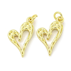 Rack Plating Brass Pendants, Long-Lasting Plated, Cadmium Free & Lead Free, Heart, Real 18K Gold Plated, 21x14.5x2mm, Hole: 3.5mm(KK-I711-06G)