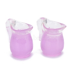 Resin Macaron Juice Glass Cabochons, with DIY Jewelry, Lilac, 18x18.5x12.5mm(DIY-B014-03B)