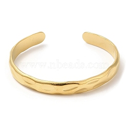304 Stainless Steel Cuff Bangles, Wave Open Bangles for Women, Real 18K Gold Plated, Inner Diameter: 2-1/4x1-7/8inch(5.8x4.9cm), 9mm(BJEW-K267-03G)
