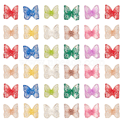 3D Resin Cabochons, with Glitter Powder, Butterfly, Mixed Color, 6.5x7x3.5mm, Total 200pcs/box(RESI-CA0001-04)