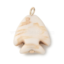 Brass & Resin Pendants, Fish Charms, Cadmium Free & Lead Free, Long-Lasting Plated, Rack Plating, Real 18K Gold Plated, 17x13x4.5mm, Hole: 1.8mm(KK-CBA74BF-07G)