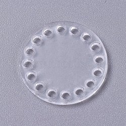 Transparent Acrylic Weaving Board, Weaving Material, for Knitting Bag, Women Bags Handmade DIY Accessories, Flat Round, Clear, 25x2mm, Hole: 2mm(X-DIY-WH0152-94)