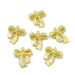 Rack Plating Alloy Pendants,  Bowknot Charm, Light Gold, 23x19x5mm, Hole: 1.8mm(X-PALLOY-I216-07LG)