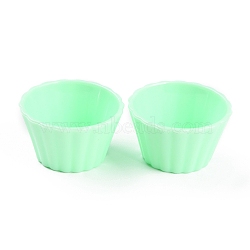 Mini Plastic Simulated Egg Tart Cup, Miniature Landscape Kitchen Model Dollhouse Accessories Decorations, Spring Green, 37x21mm(DJEW-C005-02D)