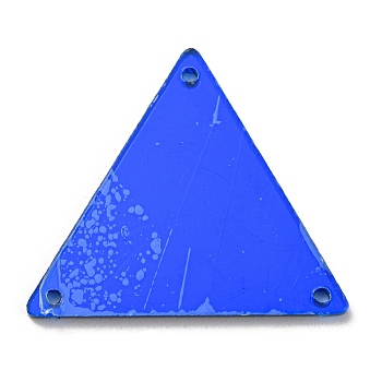 Triangle Acrylic Mirror Sew on Rhinestones, Garments Accessories, Multi-Strand Links, Blue, 24.5x28x4mm, Hole: 1.2mm