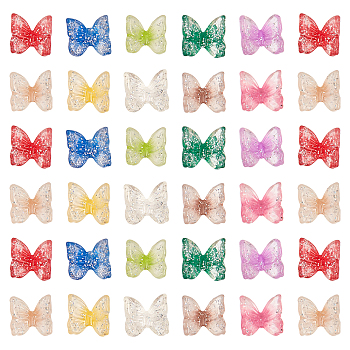 3D Resin Cabochons, with Glitter Powder, Butterfly, Mixed Color, 6.5x7x3.5mm, Total 200pcs/box