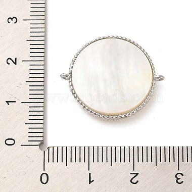 Brass Pave Clear Cubic Zirconia Connector Charms with Shell(KK-P260-28B-P)-3