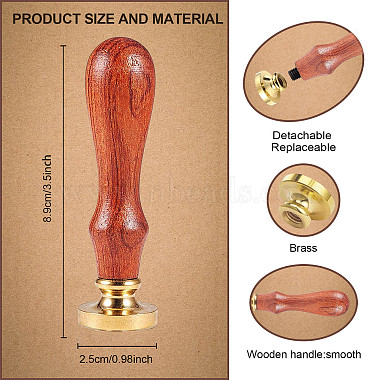Tête de tampon de cire à cacheter en laiton doré(AJEW-WH0208-855)-2