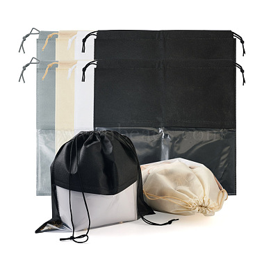 Givenny-EU 8Pcs 4 Colors Blank Non-Woven DIY Craft Drawstring Storage Bags(ABAG-GN0001-10A)-2