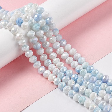 Faceted Electroplated Glass Beads Strands(GLAA-C023-02A)-2