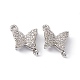 Brass Micro Pave Clear Cubic Zirconia Connector Charms(ZIRC-P100-06P)-2