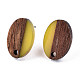 Accessoires de boucles d'oreilles en résine et bois de noyer(MAK-N032-004A-A03)-2
