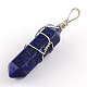 Dyed Natural Lapis Lazuli Stone Double Terminated Pointed Pendants(G-R278-45)-1