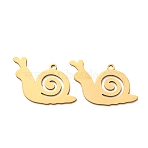 201 Stainless Steel Pendants, Snail Charms, Laser Cut, Cut-Out, Golden, 15x25x1mm, Hole: 1.2mm(SA-CBA49C1-06G)