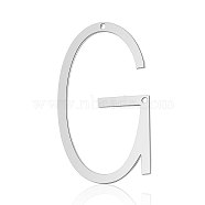 201 Stainless Steel Links connectors, Letter, Stainless Steel Color, Letter.G, 37x22x1mm, Hole: 1mm(STAS-S105-T545D-G)