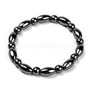 Fashion Non-Magnetic Synthetic Hematite Stretch Bracelets, Black, 50mm(BJEW-D278-01)